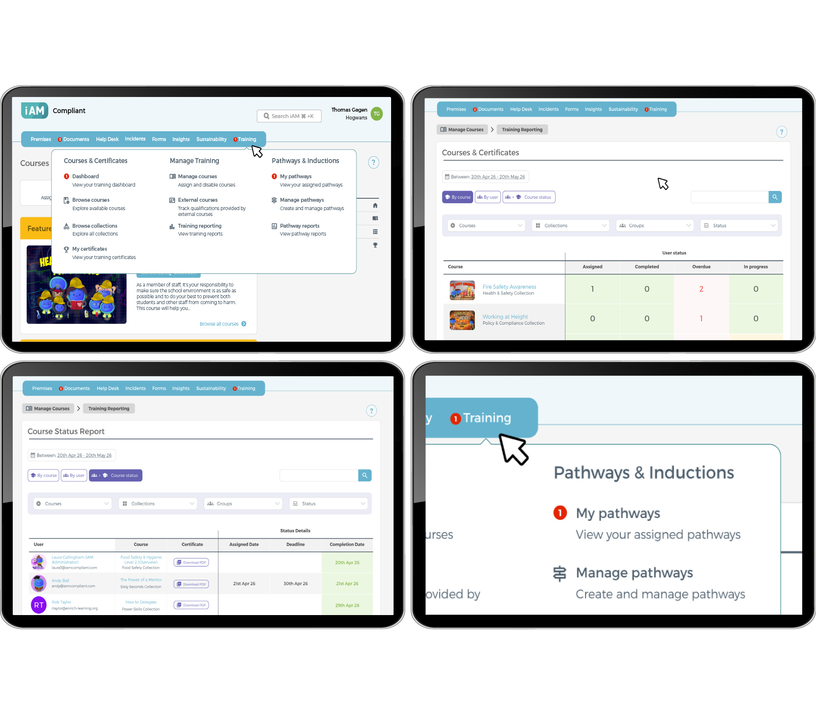 LMS Screens On iPad