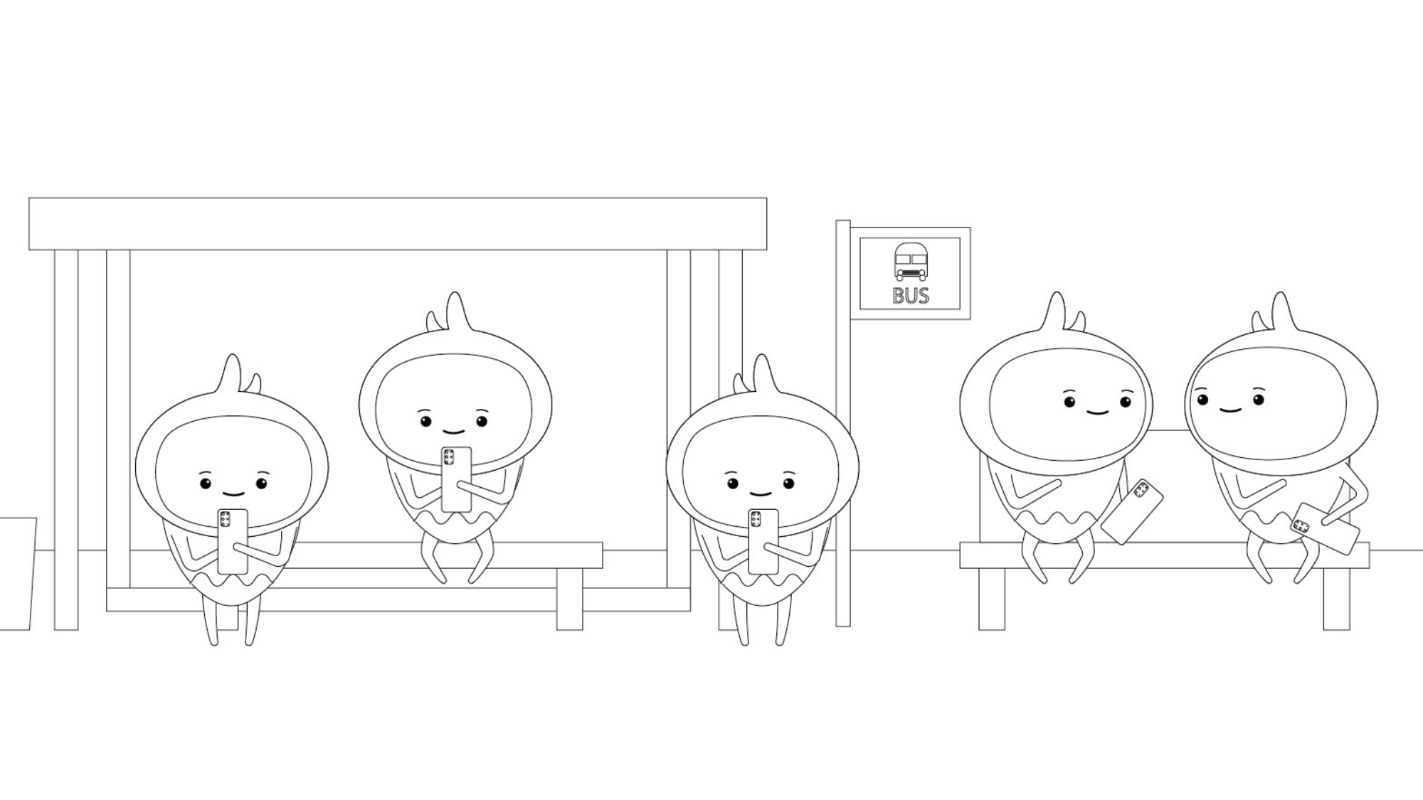 Children at the bus stop
