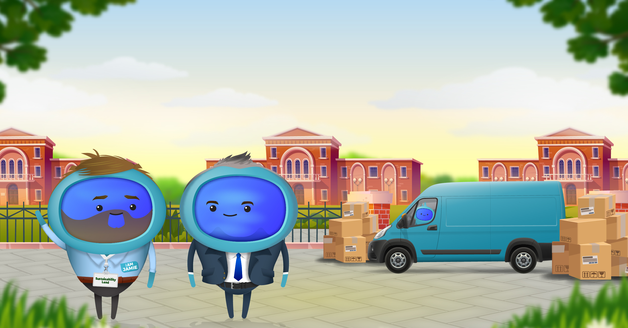 Leo Academy Trust feeling confident alongside an iAM Compliant onboarding mentor and the iAM Compliant moving truck.